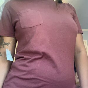 Urban Outfitters Burgundy Short Sleeve Tee